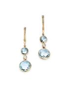 Olivia B 14k Yellow Gold Sky Blue Topaz & Diamond Bezel Drop Earrings - 100% Exclusive