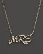 Diamond Mrs. Pendant Necklace In 14k Yellow Gold, .10 Ct. T.w.