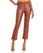 Mother The Insider Faux-leather Ankle Flare Jeans In Faux Show Tortoise Shell