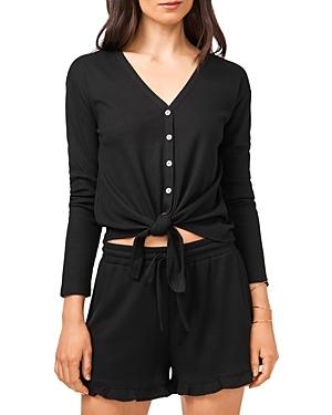 1.state Button Front Tie Hem Top