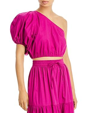 S/w/f One Shoulder Puff Sleeve Crop Top