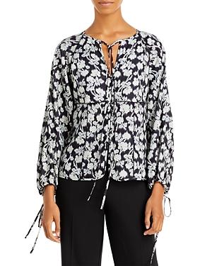 Rebecca Taylor Alicia Printed Tie Top