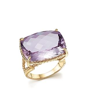 Rose Amethyst Statement Ring In 14k Yellow Gold - 100% Exclusive