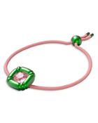 Swarovski Dulcis Pink Cushion Cut Crystal Cord Slider Bracelet