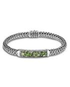 John Hardy Sterling Silver Classic Chain Small Bracelet With Green Tourmaline, Chrome Diopside & Peridot