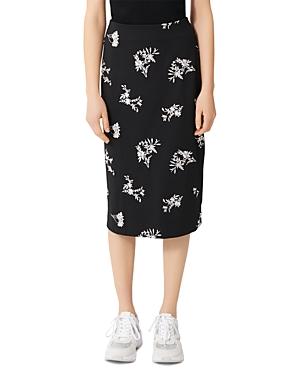 Maje Japeni Floral-print Midi Skirt