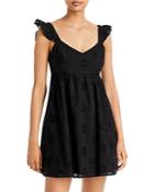 Wayf Frances Flutter Sleeve Eyelet Mini Dress
