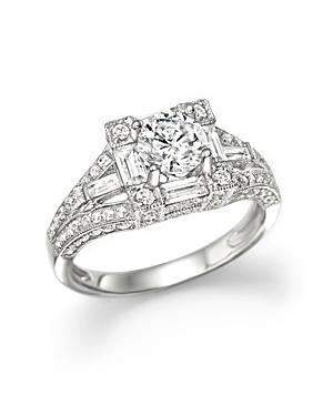 Certified Diamond Ring In 14k White Gold, 2.45 Ct. T.w.