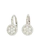 Frederic Sage 18k White Gold Firenze Diamond Small Cluster Earrings