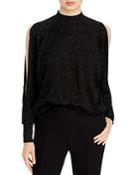 Lafayette 148 New York Cold Shoulder Mock Neck Sweater