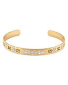 Gucci 18k Yellow Gold And White Mystic Icon Blooms Cuff