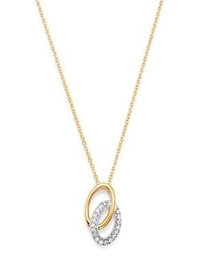 Bloomingdale's Diamond Interlocking Oval Pendant Necklace In 14k Yellow & White Gold, 0.10 Ct. T.w. - 100% Exclusive