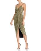 Saylor Sequined Faux-wrap Midi Dress