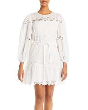 Rahi Sanibel Puff Sleeve Lace Trim Dress
