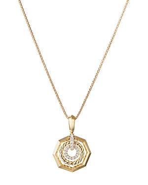David Yurman Stax Pendant Necklace With Diamonds In 18k Yellow Gold, 17