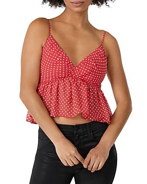 Bcbgmaxazria Polka Dot Flounce Top