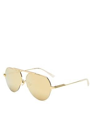 Bottega Veneta Unisex Brow Bar Aviator Sunglasses, 58mm