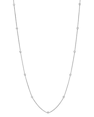 Diamond Station Necklace In 14k White Gold, 1.50 Ct. T.w.