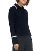 Whistles Point-collar Cable-knit Wool Sweater