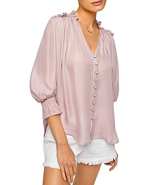 7 For All Mankind Ruffled Puff Sleeve Top