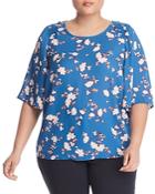 B Collection By Bobeau Curvy Bette Floral-print Top