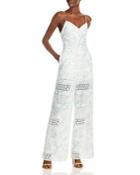 Alice And Olivia Shanti Printed Eyelet Jumpsuit