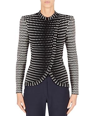 Emporio Armani Asymmetric Front Jacquard Blazer