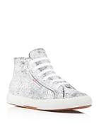 Superga Crackle Lace Up High Top Sneakers