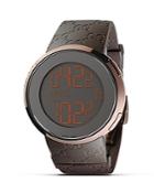 Gucci I-gucci Collection Brown Pvd Watch With Rubber Strap, 44 Mm