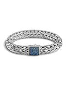 John Hardy Classic Chain Sterling Silver Lava Large Bracelet With Blue Sapphire