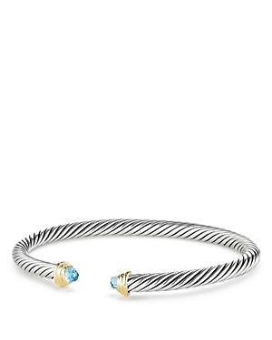David Yurman Cable Kids Birthstone Bracelet With Blue Topaz & 14k Gold