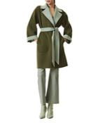Alice + Olivia Tomiko Reversible Belted Wool Blend Coat