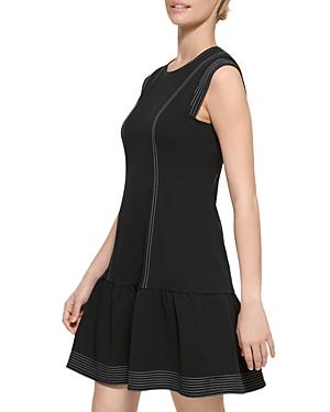 Karl Lagerfeld Paris Ruffle Hem Scuba Dress