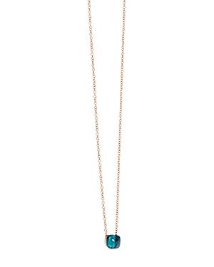 Pomellato Nudo Necklace In 18k Rose And White Gold With London Blue Topaz