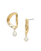 Aqua Hammered Ring & Cultured Freshwater Pearl Drop Earrings - 100% Exclusive