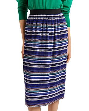 Gerard Darel Blanca Striped Accordion Pleat Skirt