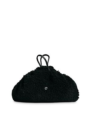 Simon Miller Faux Shearling & Faux Leather Reversible Scrunch Bag