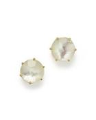 Ippolita 18k Gold Rock Candy Medium Round Stud Earrings In Mother-of-pearl Doublet
