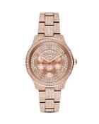 Michael Kors Runway Rose Gold-tone All-over Pave Crystal Watch, 38mm
