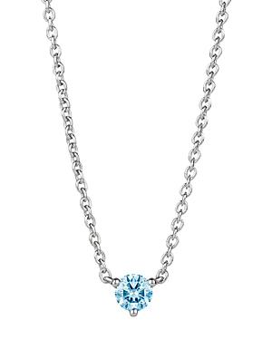 Lightbox Jewelry Solitaire Lab-grown Diamond Pendant Necklace In Sterling Silver, 0.25 Ct. T.w.
