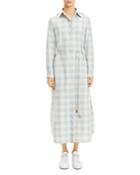 Theory Belted Gingham Shirtdress