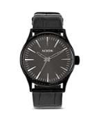 Nixon The Sentry Alligator-embossed Leather Strap Watch, 38mm
