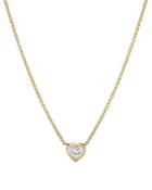 Zoe Lev 14k Yellow Gold Diamond Heart Bezel Pendant Necklace, 16-18