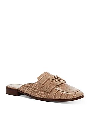 Tory Burch Women's Georgia T Monogram Embossed Leather Slide Loafers