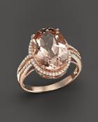 Morganite And Diamond Oval Statement Ring In 14k Rose Gold - 100% Exclusive