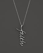 Kc Designs Faith Pendant Necklace With Diamond Accent In 14k White Gold, 16