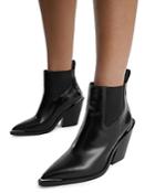 The Kooples Women's Pointed Toe Western Style Block Heel Booties