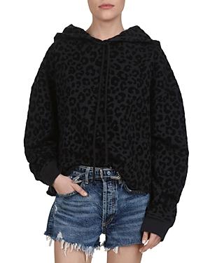 The Kooples Oversized Leopard Cotton Hoodie