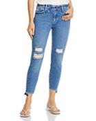 Frame Le High Skinny Cropped Jeans In Clarin Rips
