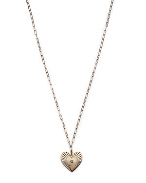 Zoe Chicco 14k Yellow Gold Medallion Diamond Heart Pendant Necklace, 18